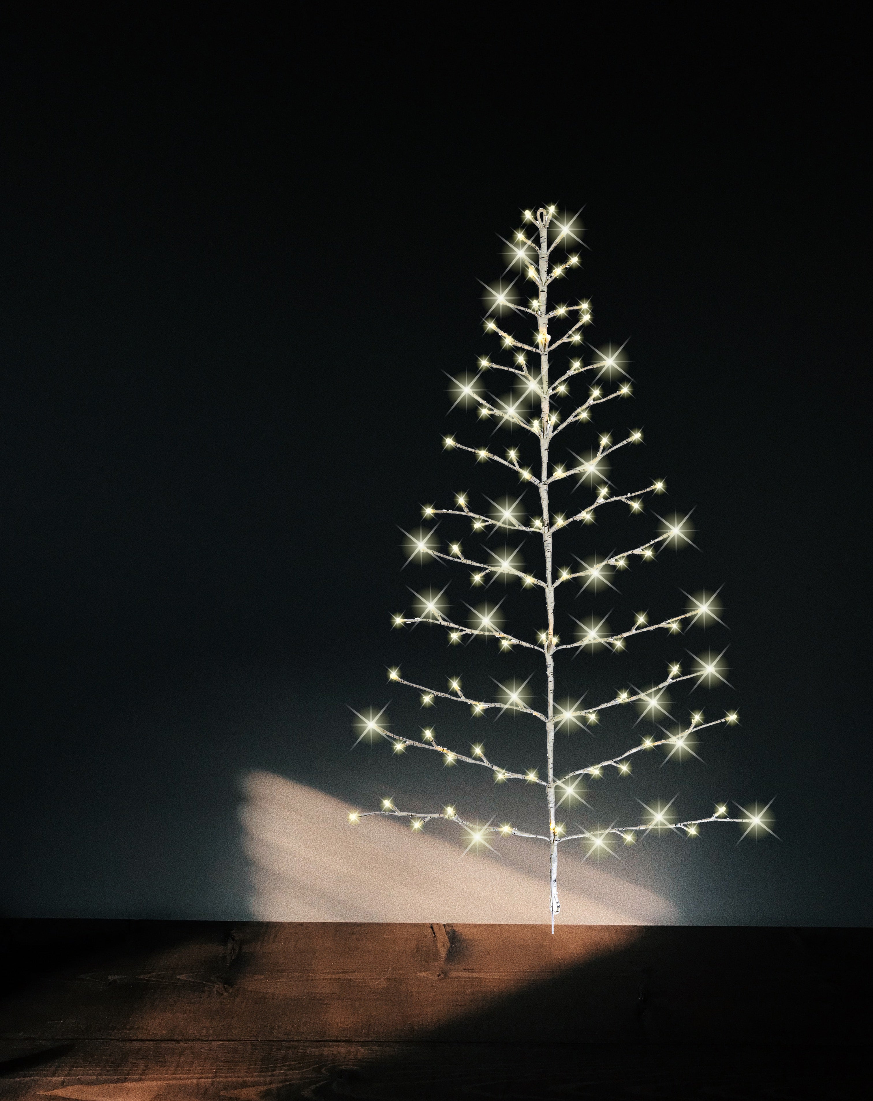 Lighted Wall Tree Lighted White Birch Christmas Wall Tree - Indoor/Outdoor LED 4 Foot Hi ...