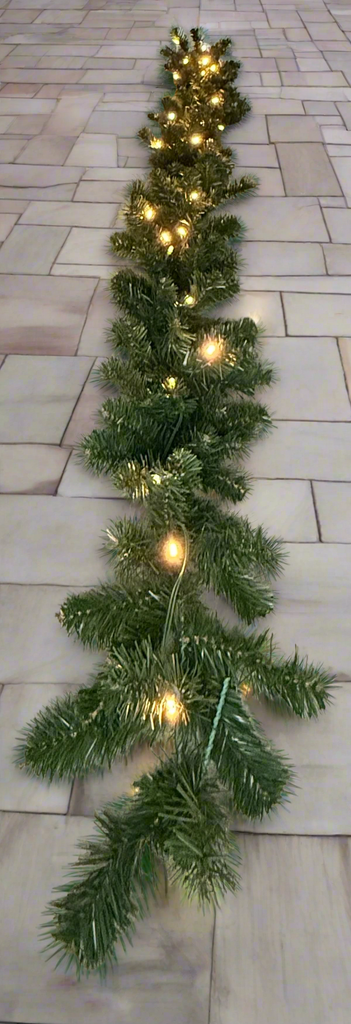 6 Foot Pre-lit Christmas Garland, 120 Tips, 36 LED Lights, Battery Operated Timer, Green