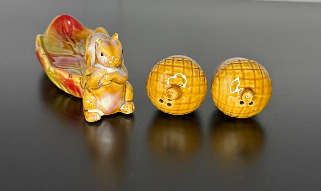 Ceramic Fall Squirrel Salt and Pepper Shaker Set, 6 x 2.75 inches, Thanksgiving Table Decor