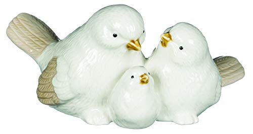 TenWaterloo Ceramic Dove Family, Mother, Father and Baby, 3 inches x 6 Inches, Bird Figurine, Collectible Figurine