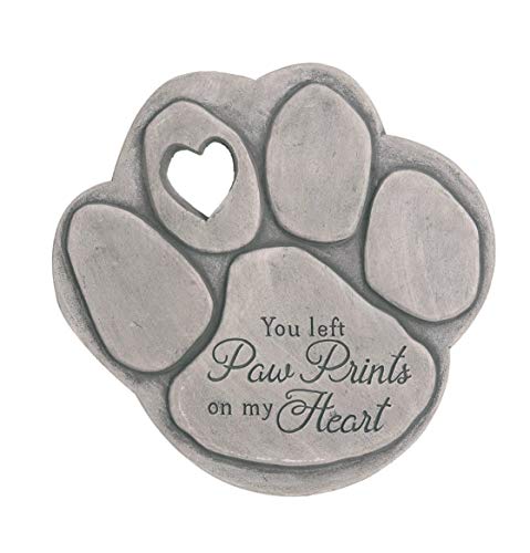 Copy of FIR Pet Memorial Garden Stepping Stone, You Left Paw Prints on My Heart, 9.5 Inches, Grey