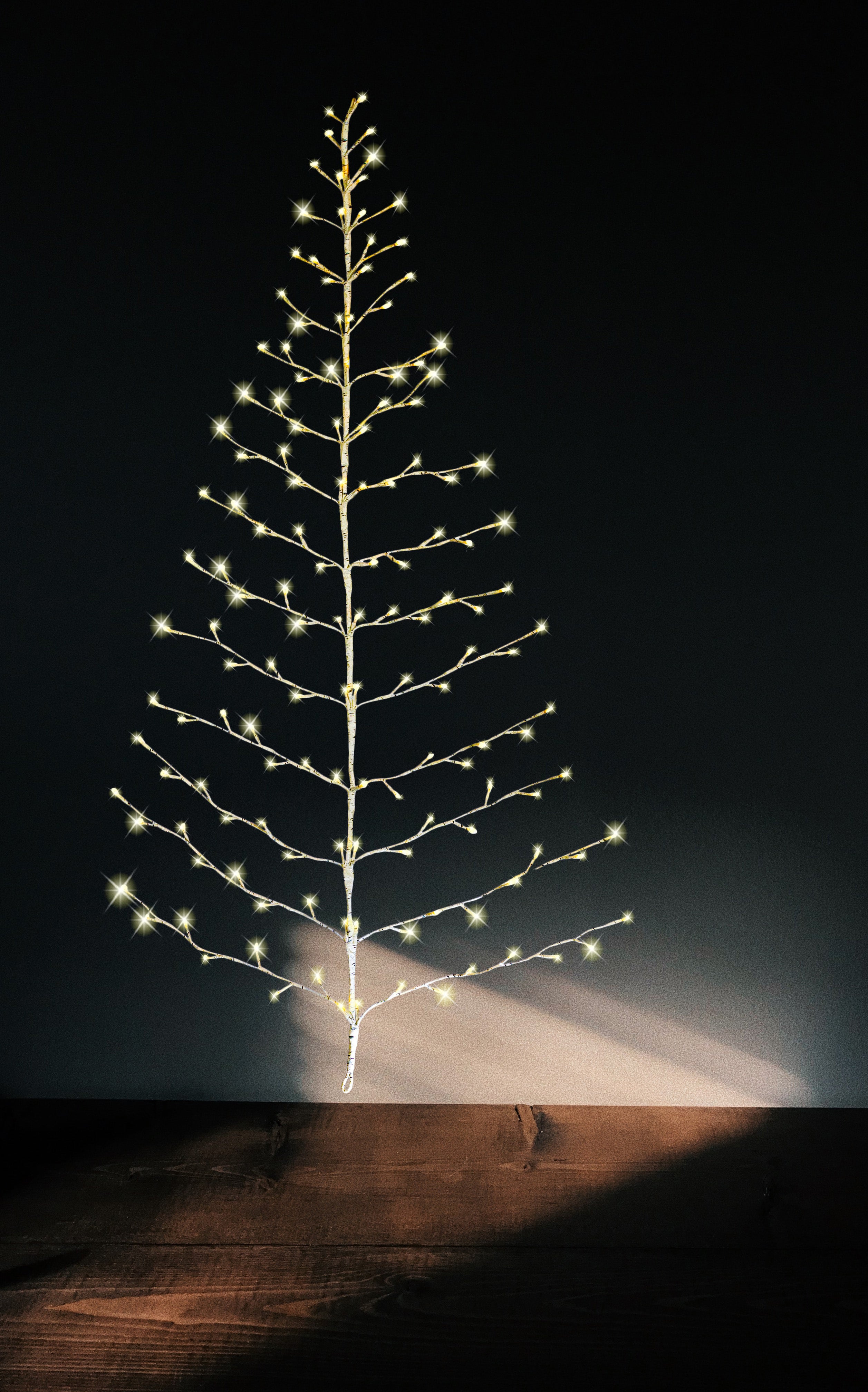 Lighted Wall Tree Lighted White Birch Christmas Wall Tree - Indoor/Outdoor LED 5 Foot Hi ...