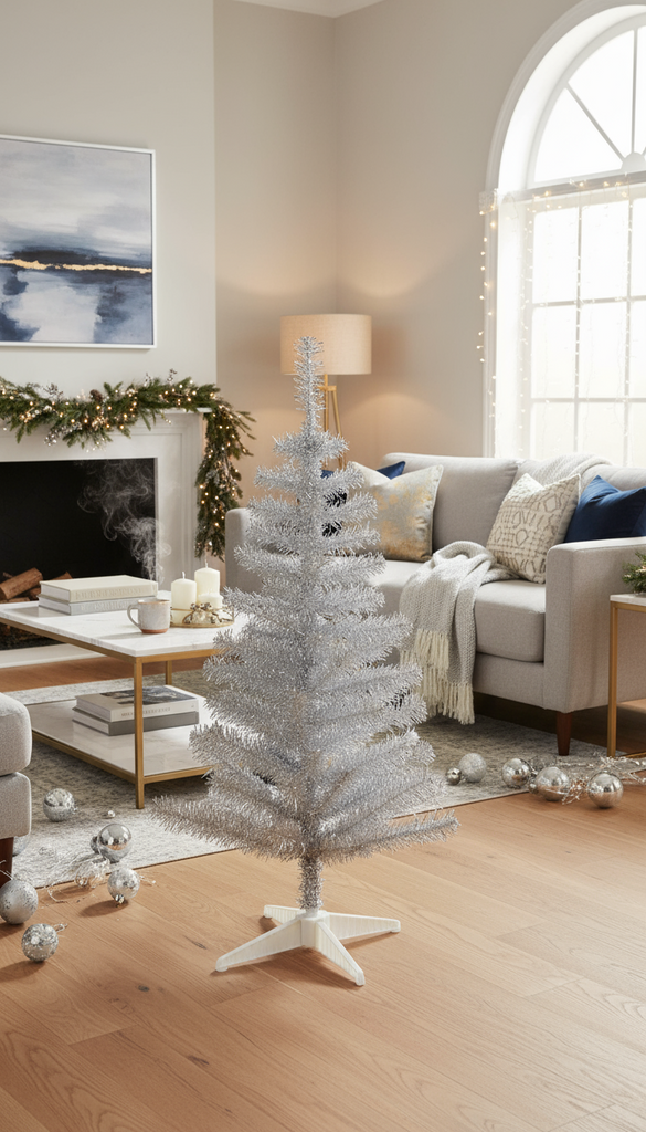 48" high silver tree