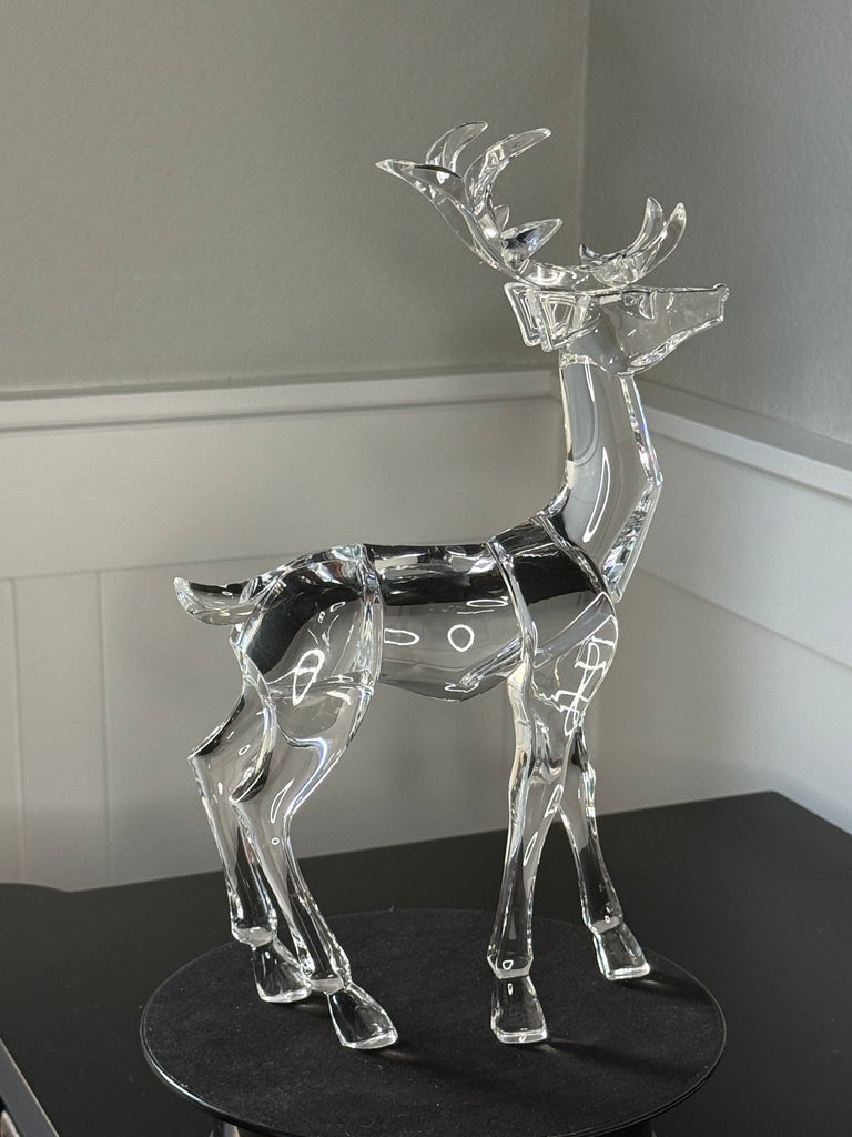 Clear Cut Glass Look Acrylic Christmas Reindeer, Standing, 12 Inches High