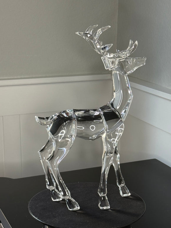Clear Cut Glass Look Acrylic Christmas Reindeer, Standing, 12 Inches High