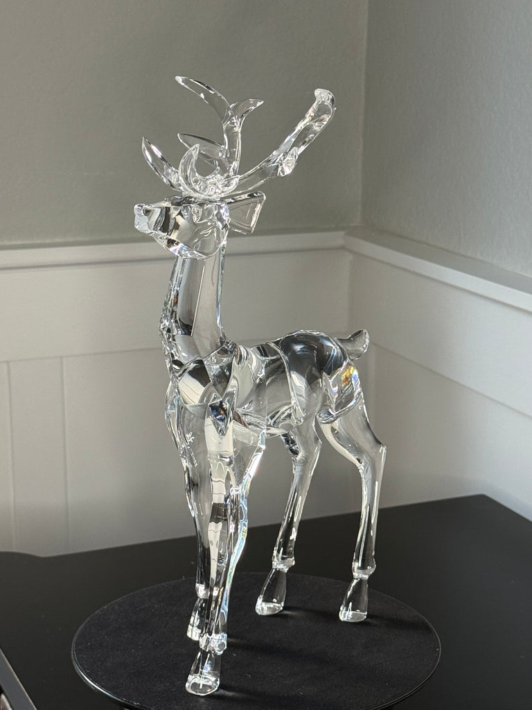Clear Cut Glass Look Acrylic Christmas Reindeer, Standing, 12 Inches High