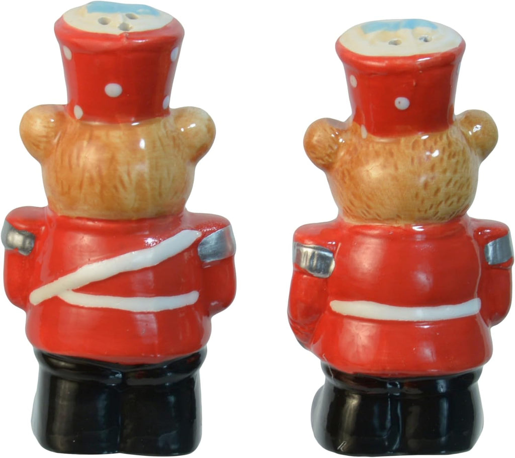 Christmas Bear Nutcracker Soldiers Holiday Salt and Pepper Shaker Set, Ceramic, 3.25 Inches High