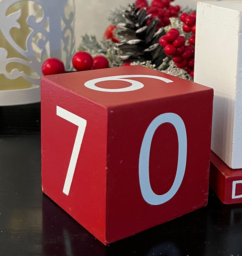 Christmas Nutcracker Advent Countdown Calendar, Wood, Red and White, 8" x 6"