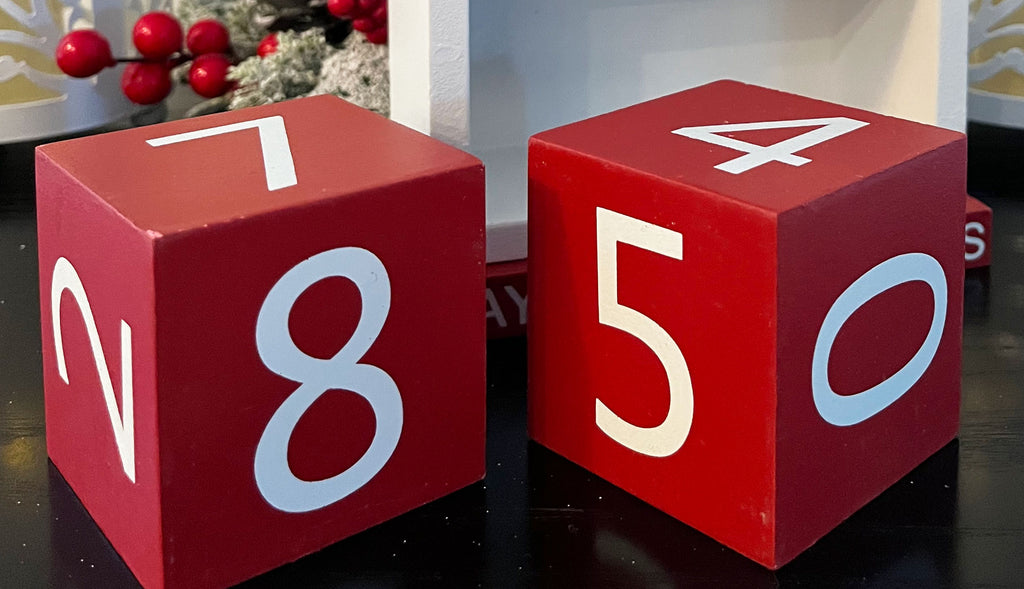 Christmas Nutcracker Advent Countdown Calendar, Wood, Red and White, 8" x 6"