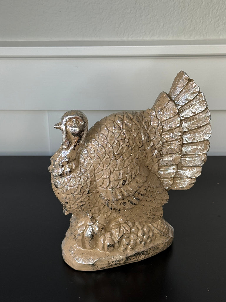 Thanksgiving Turkey Sculpture Table Accent 8" High