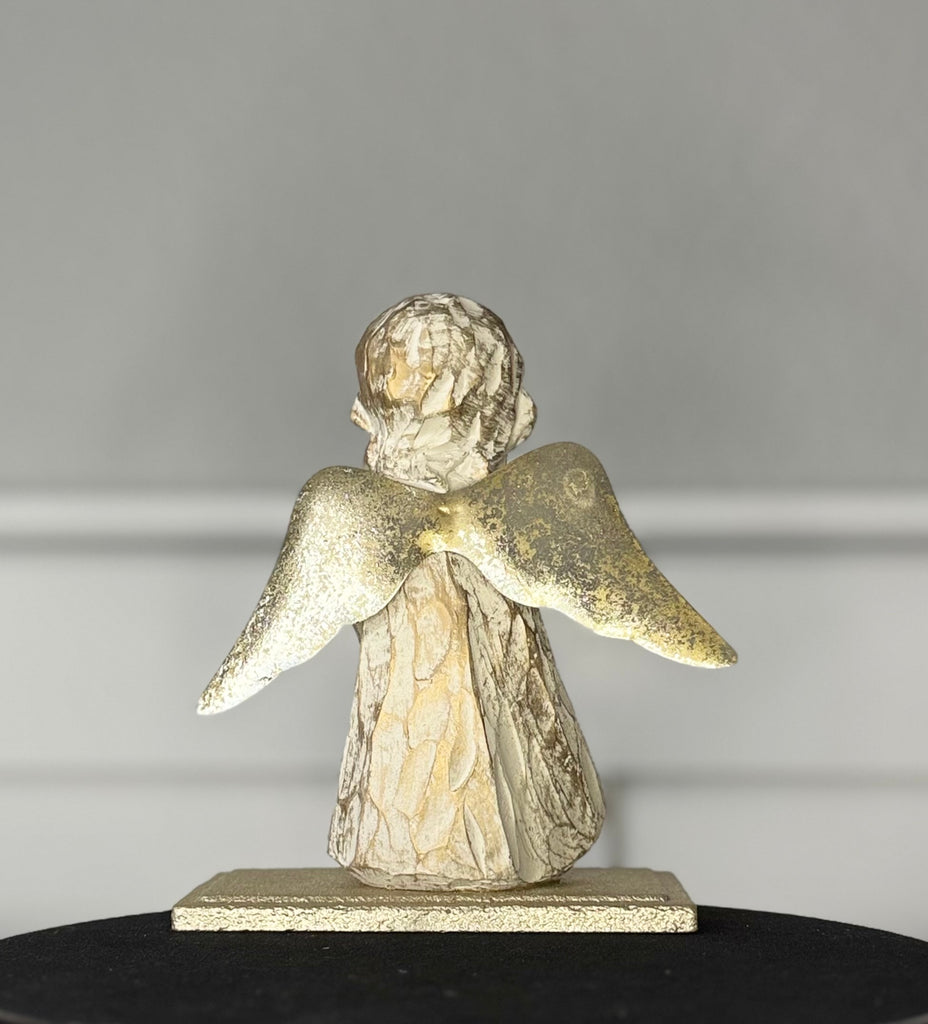 Angel Christmas Stocking Holders, Gold & White, Set of 3