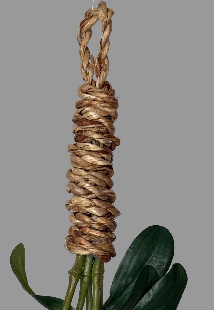 Artificial Silk Mistletoe with White Berries & Jute Hanger