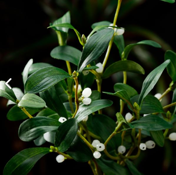 Artificial Silk Mistletoe with White Berries & Jute Hanger