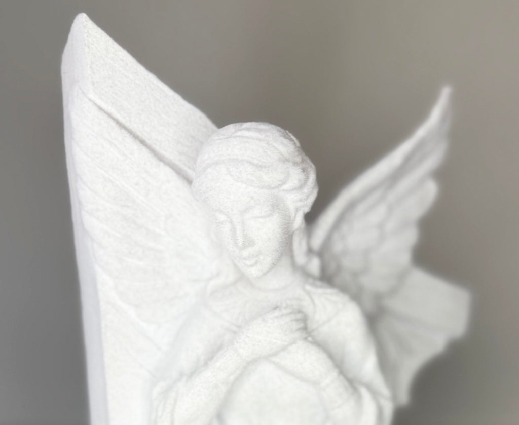 White Nativity Scene Statues Set of 3, Center Piece 19 Inches High, Christmas Religious Decor with Holy Family, Angels, and The Three Wise Men