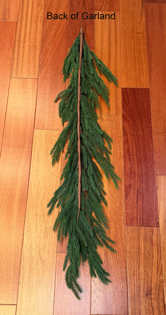 Artificial Norfolk Pine Garland Garland, 48 Inches, Set of 3, Realistic Christmas Greenery, Indoor/Outdoor