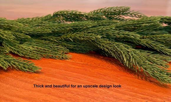 Artificial Norfolk Pine Garland Garland, 48 Inches, Set of 3, Realistic Christmas Greenery, Indoor/Outdoor
