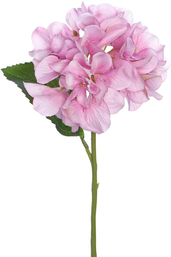 Set of 6 Pink Artificial Hydrangea Stems, 10 Inches, Artificial Floral for Arrangements and Decor
