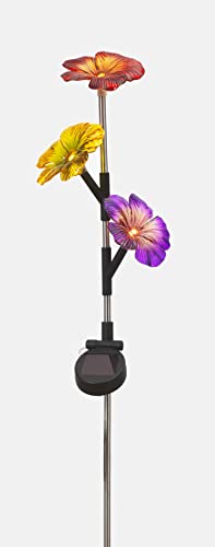 Lighted Flower Yard Stake, Solar Lighted Garden Light, 25 Inches High Plus 4 Inch Stake