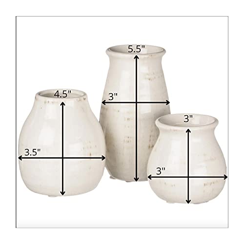 Sullivans Small Ceramic Vase Set, Rustic Home Decor, Great for Centerpieces, Kitchen, Office or Living Room