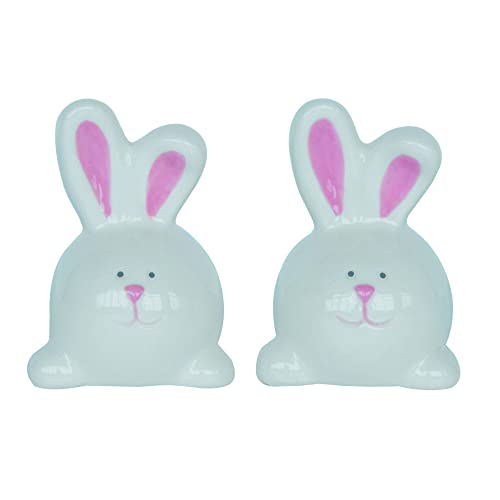 Easter Bunny Salt and Pepper Shaker Set, White Gloss Ceramic Set