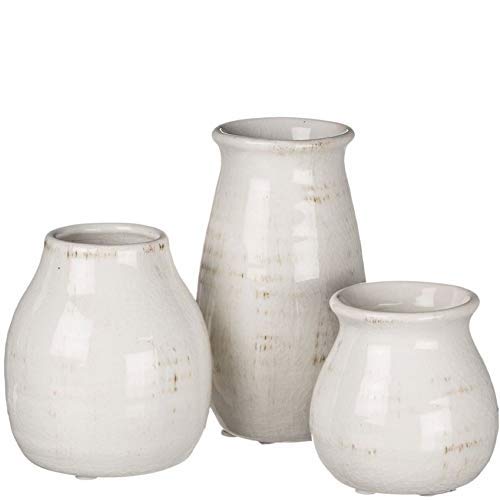 Sullivans Small Ceramic Vase Set, Rustic Home Decor, Great for Centerpieces, Kitchen, Office or Living Room