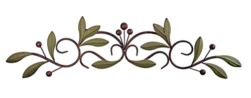 31 inch Wide Leaf and Berry Metal Wall Decor 31 x 6