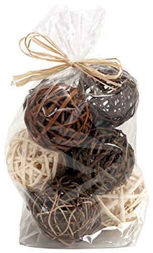 Bag of Brown Natural Wicker 4" dia Twig Orbs Balls - Bag of 9