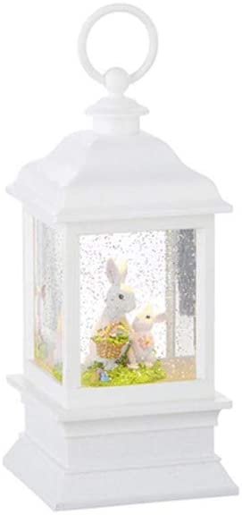RAZ Imports Spring Water Lanterns 9" Mommy with Baby Bunny Lighted Water Lantern