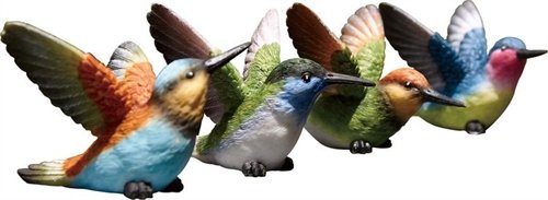 Set of 4 HUMMINGBIRD Resin Figurines-