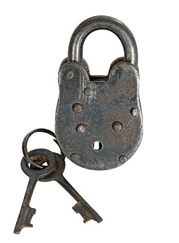 Metal Brass Lock & Keys- 2.75 inches high x 1.5 Inches Wide
