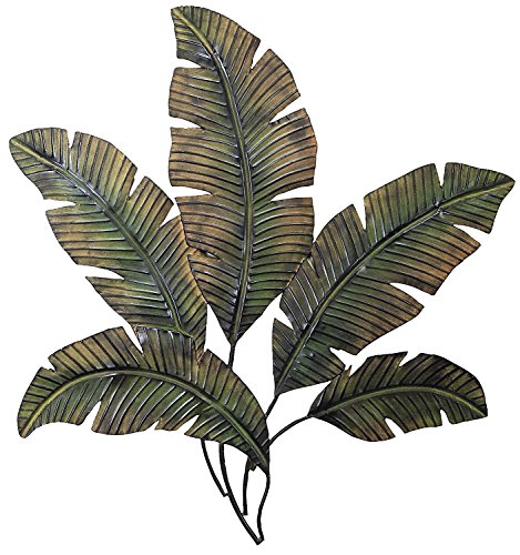 Ten Waterloo 65531-97920 Palm Leaf Metal Wall Art Sculpture 35 Inches Wide x 34 Inches High, Matte Finish