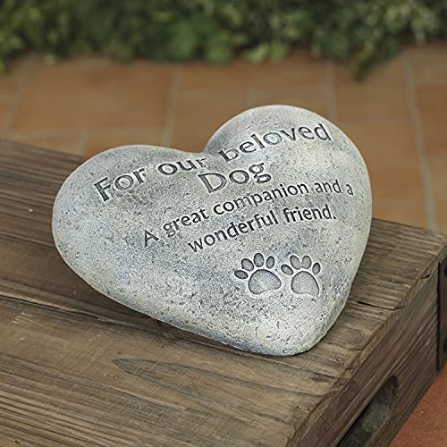 Beloved Dog Heart Shaped Memorial Stone 6 Inches