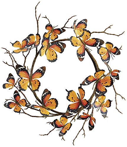 14 Inch Monarch Butterfly Wreath Décor, Faux Butterfly Art
