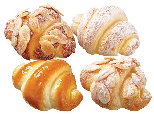 Artificial Mini Croissant Rolls, Fake Sweet Rolls for Display, 4 Pieces