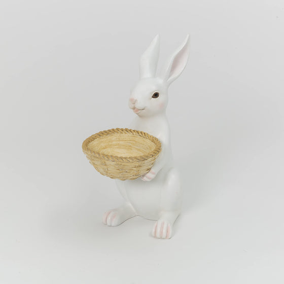 Gerson International 2627090 Resin Easter Bunny with Candy Bowl, 11.8-inch Height
