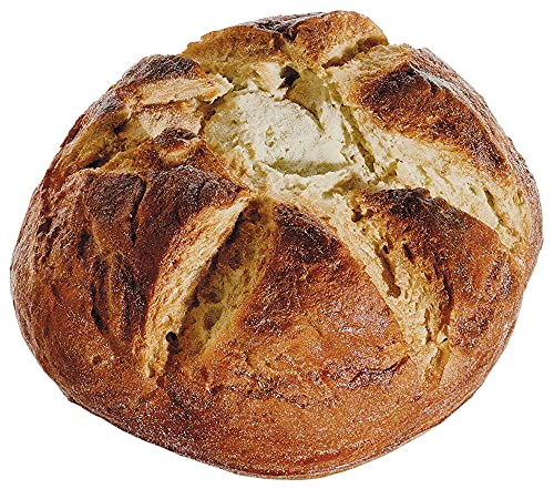Artificial Round French Bread Loaf 8 Inches Diameter x 3.5 Inches High, Fake Bread for Display and Decoration, Fake Baguette, Artificial Display Food
