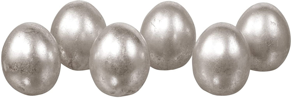 RIBC 6 Champagne Gold Eggs, Artificial Sculpted Easter Eggs, 2.5 Inches High, Soft Antique Metallic Champagne Gold Finish