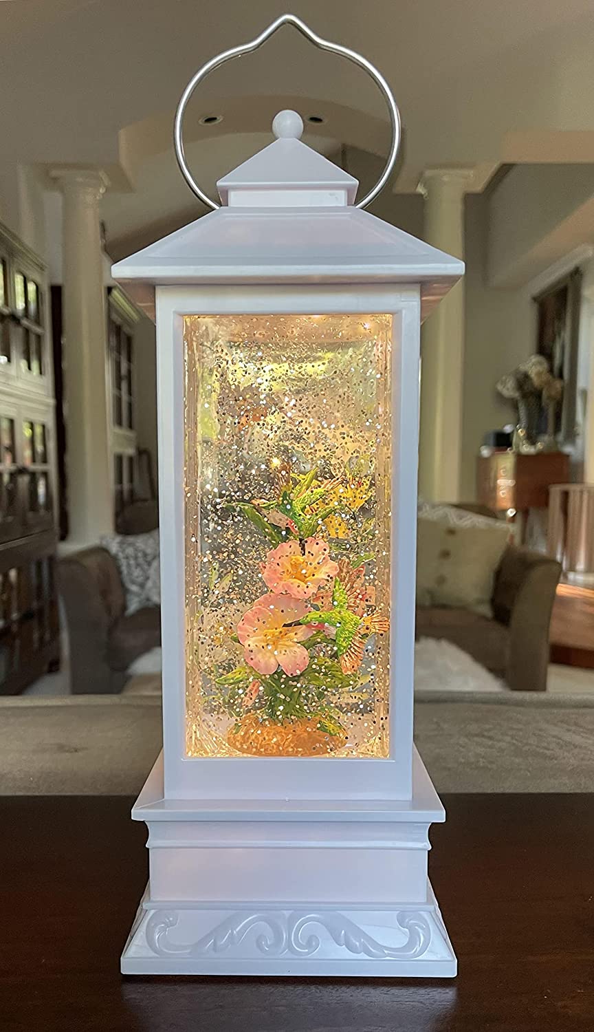 Spring and Summer Water Lantern with Hummingbirds and Flowers, Battery ...
